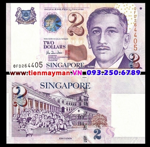 Singapore 2 Dollar 1999 UNC