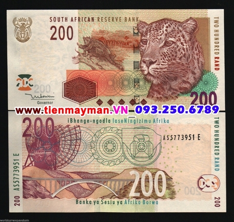 South Africa - Nam Phi 200 Rand 2005 UNC