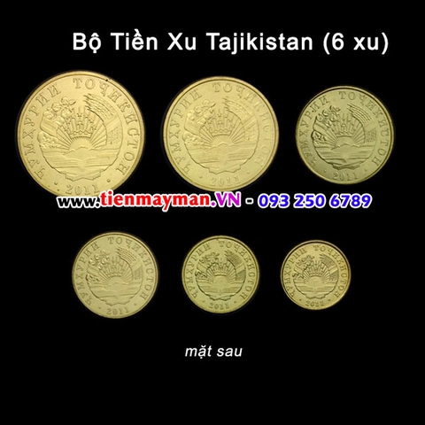 Bộ tiền xu Tajikistan 6 xu