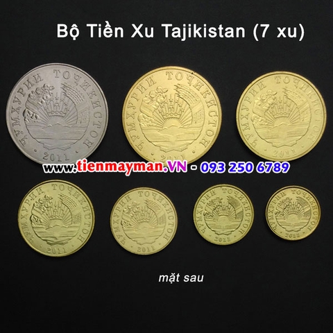 Bộ tiền xu Tajikistan 7 xu