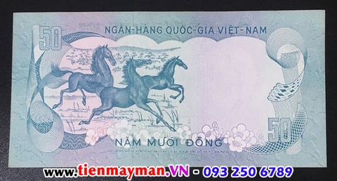 Tiền Mã Đáo Thành Công Việt Nam 50 đồng con ngựa 1972