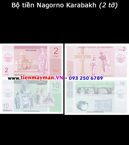 Bộ tiền Nagorno Karabakh 2 tờ 2 10 Dram 2004