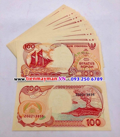 Tiền Thuận Buồm Xuôi Gió Indonesia 100 Rupiad