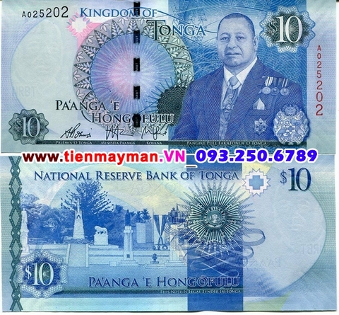 Tonga 10 Pa'anga 2015 UNC