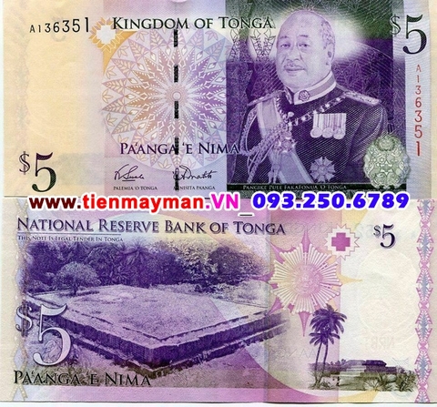 Tonga 5 Pa'anga 2009 UNC