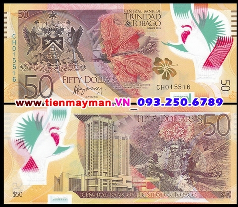 Trinidad and Tobago 50 Dollar 2015 UNC polymer