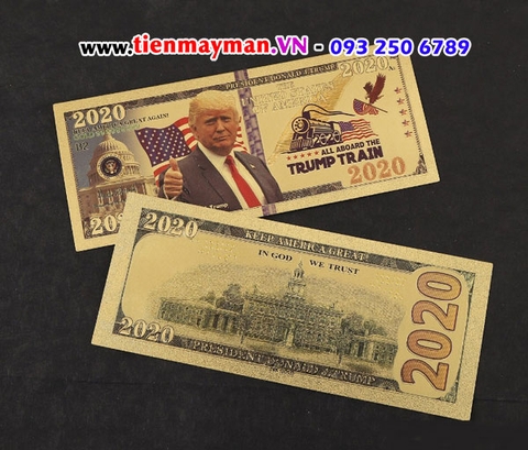 Tiền Lưu Niệm Tổng Thống Donald Trump 2020 Mạ Vàng Plastic