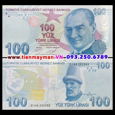 Turkey - Thổ Nhĩ Kỳ 100 Lira 2009 UNC