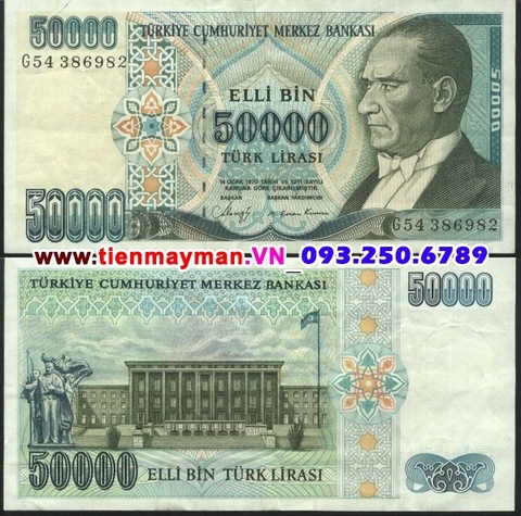 Turkey - Thổ Nhĩ Kỳ 50000 Lira 1997 UNC