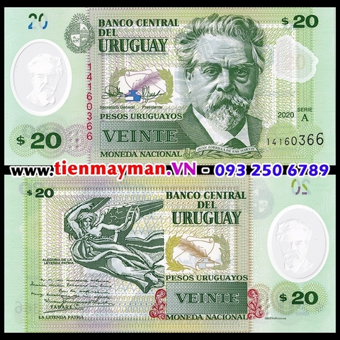 Uruguay 20 Pesos 2020 UNC Polymer