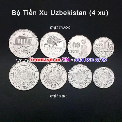 Bộ tiền xu Uzbekistan 4 xu