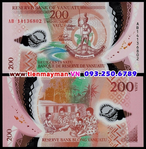 Vanuatu 200 Vatu 2014 UNC polymer