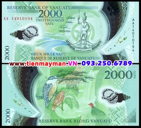 Vanuatu 2000 Vatu 2014 UNC polymer