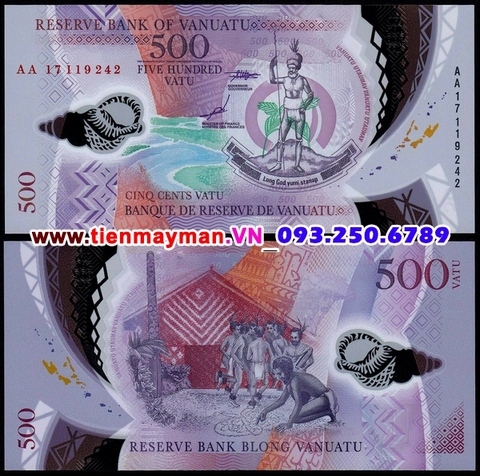 Vanuatu 500 Vatu 2017 UNC polymer