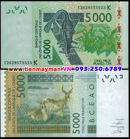West African States - Khu vực Tây Phi 5000 Francs 2003 UNC