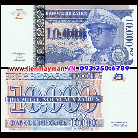 Zaire 10000 Makuta 1995 UNC
