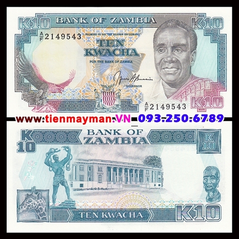 Zambia 10 Kwacha 1989 UNC