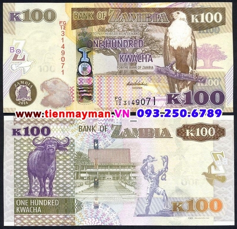 Zambia 100 Kawacha 2014 UNC