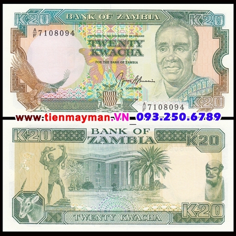 Zambia 20 Kwacha 1989 UNC
