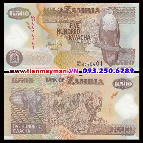 Zambia 500 Kwacha 2011 UNC polymer