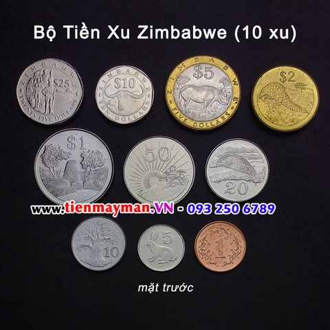 Bộ tiền xu Zimbabwe 10 xu