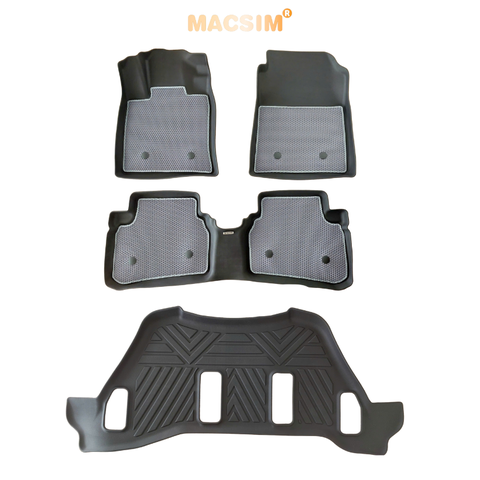 Thảm sd3 dạng lưới lục giác 2 lớp Honda BRV (màu ghi)  bề mặt cao su siêu sạch nhãn hiệu Macsim