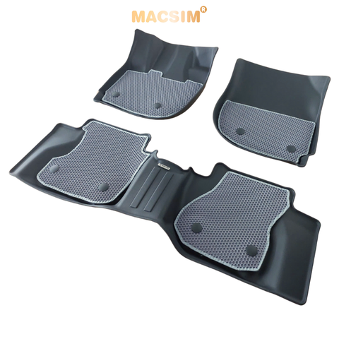 Thảm sd3 dạng lưới lục giác 2 lớp Honda City 2019+ (màu ghi)  bề mặt cao su siêu sạch nhãn hiệu Macsim