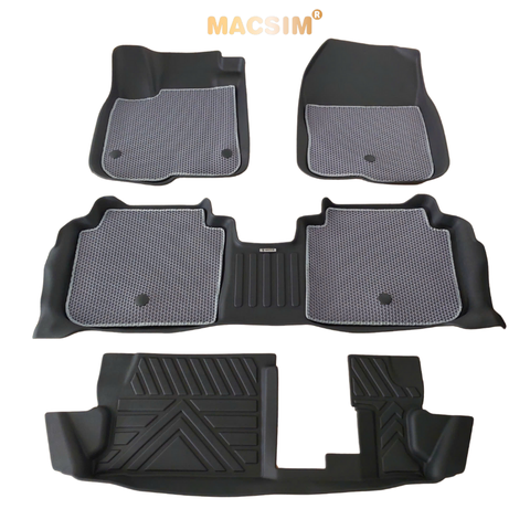 Thảm sd3 dạng lưới lục giác 2 lớp Honda CRV 2023+ (màu ghi)  bề mặt cao su siêu sạch nhãn hiệu Macsim