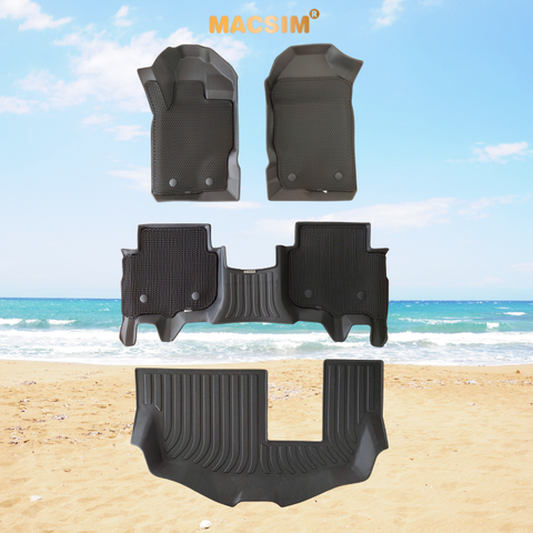 Thảm sd1 2 lớp dạng lưới lục giác Ford Everest 2016-2022 bề mặt cao su siêu sạch nhãn hiệu Macsim