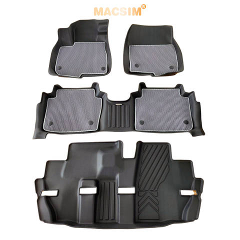 Thảm sd3 dạng lưới lục giác 2 lớp Honda CRV 2017- 2022 (màu ghi)  bề mặt cao su siêu sạch nhãn hiệu Macsim