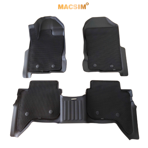 Thảm sd1 2 lớp dạng lưới lục giác Ford Ranger 2012 -2021 bề mặt cao su siêu sạch nhãn hiệu Macsim