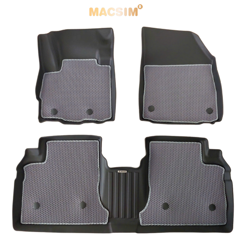 Thảm sd3 dạng lưới lục giác 2 lớp Ford Xforce (màu ghi)  bề mặt cao su siêu sạch nhãn hiệu Macsim