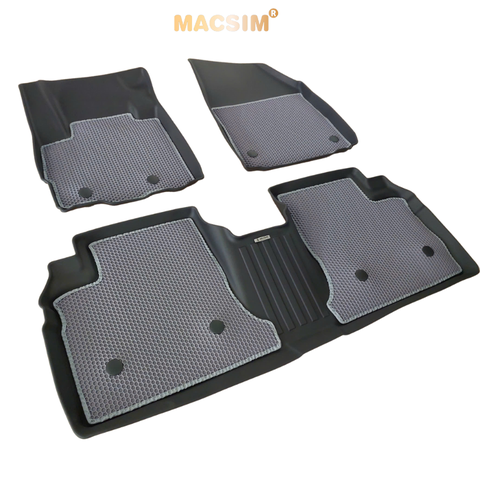 Thảm sd3 dạng lưới lục giác 2 lớp Ford Xforce (màu ghi)  bề mặt cao su siêu sạch nhãn hiệu Macsim