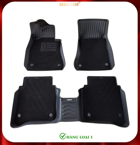 Thảm lót sàn ô tô 2 lớp cao cấp dành cho xe Mercedes S 2021+ (qd) nhãn hiệu Macsim chất liệu TPE màu đen