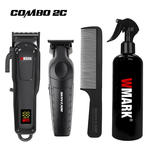 Combo 2C WMARK | Tông đơ pin NG-1001 + Tông viền Skin Fade L10