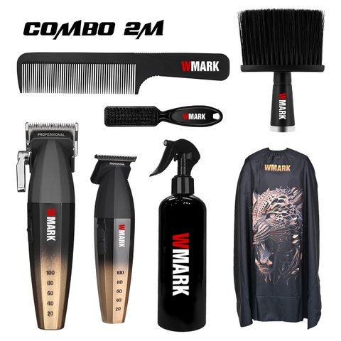 Combo 2M WMARK | Tông đơ pin NG-2038 Gold + Tông viền NG-325 Gold