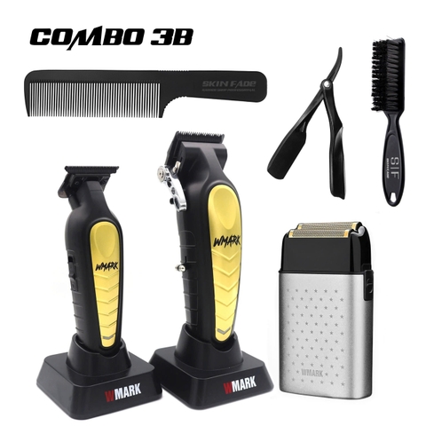 Combo 3B WMARK | Tông đơ pin NG-138 + Tông viền NG-338 + Cạo khô NG-998