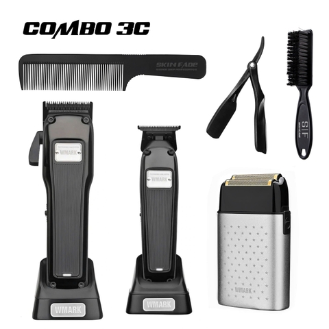 Combo 3C WMARK | Tông đơ pin NG-2053 + Tông viền NG-2054 + Cạo khô NG-998