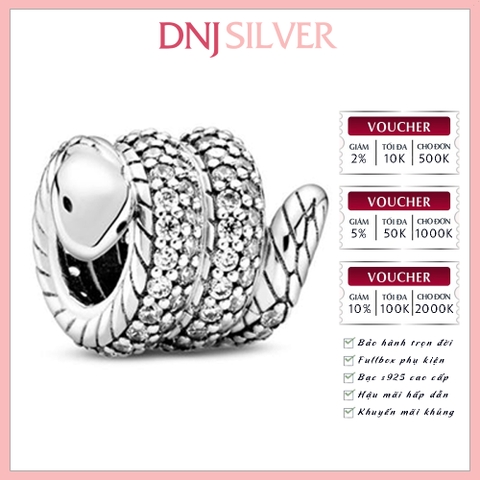 [Chính hãng] Charm bạc 925 cao cấp - Charm Retired Sparkling Wrapped Snake thích hợp để mix vòng tay charm bạc cao cấp - DN691