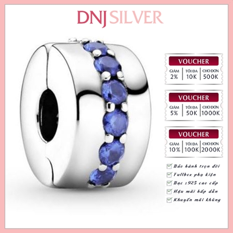 [Chính hãng] Charm bạc 925 cao cấp - Charm Blue Sparkle Clip thích hợp để mix vòng tay charm bạc cao cấp - DN610