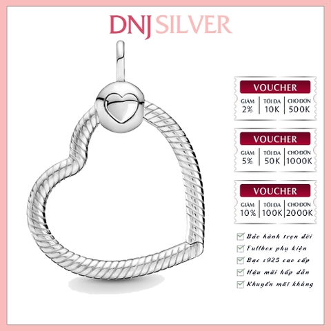 [Chính hãng] Charm bạc 925 cao cấp - Charm Moments Heart Pendant thích hợp để mix vòng tay charm bạc cao cấp - DN650