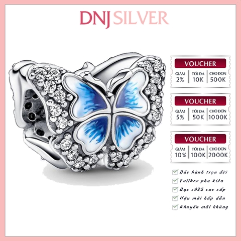 [Chính hãng] Charm bạc 925 cao cấp - Charm Blue Butterfly Sparkling thích hợp để mix vòng tay charm bạc cao cấp - DN618