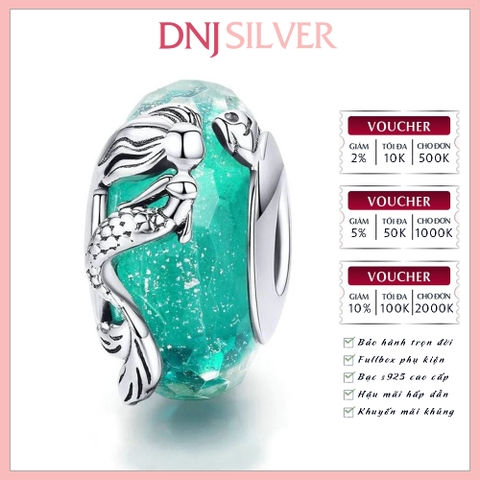 [Chính hãng] Charm bạc 925 cao cấp - Charm Sea Mermaid Murano Glass thích hợp để mix vòng tay charm bạc cao cấp - DN562