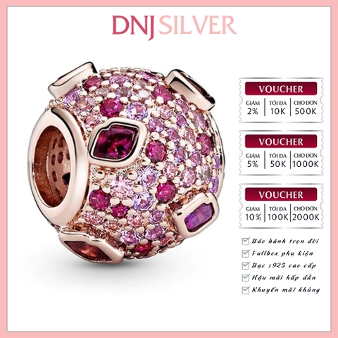 [Chính hãng] Charm bạc 925 cao cấp - Charm Rose gold plated Gemstone Kiss thích hợp để mix vòng tay charm bạc cao cấp - DN603