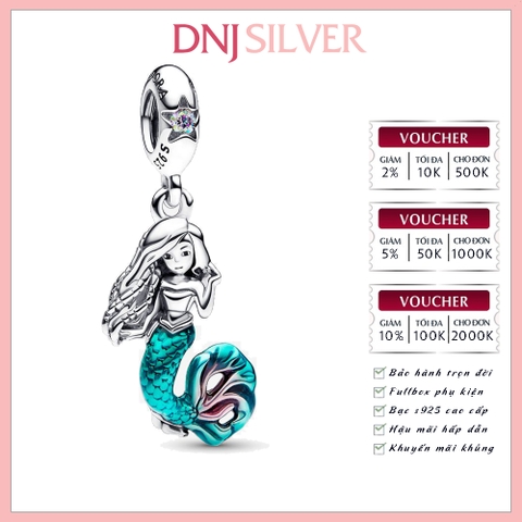 [Chính hãng] Charm bạc 925 cao cấp - Charm Disney The Little Mermaid Women's Ariel Dangle thích hợp để mix vòng tay charm bạc cao cấp - DN570