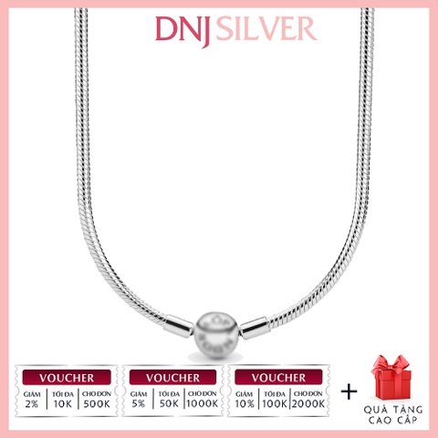 Dây chuyền bạc 925 cao cấp - Dây chuyền Moments Snake Chain dành cho nam và nữ, có thể mix thêm hạt charm tùy thích