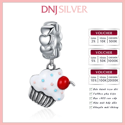 [Chính hãng] Charm bạc 925 cao cấp - Charm Cherry Cream Cupcake thích hợp để mix vòng tay charm bạc cao cấp - DN739