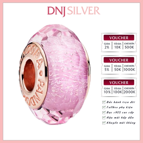 [Chính hãng] Charm bạc 925 cao cấp - Charm  Rose Pink Shimmering Murano Glass thích hợp để mix vòng tay charm bạc cao cấp - DN704