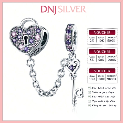 [Chính hãng] Charm bạc 925 cao cấp - Charm Key to Your Heart thích hợp để mix vòng tay charm bạc cao cấp - DN737