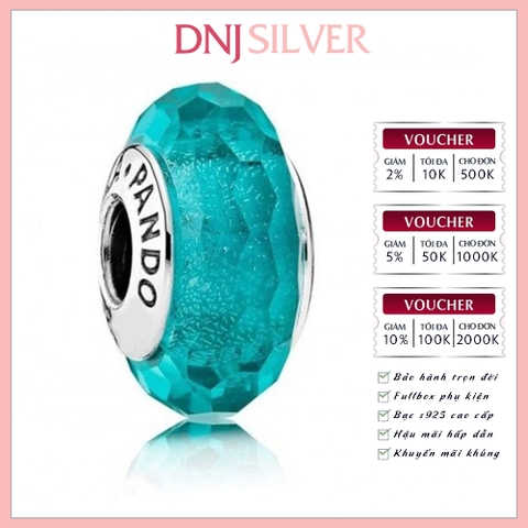 [Chính hãng] Charm bạc 925 cao cấp - Charm Teal Shimmer Murano Glass thích hợp để mix vòng tay charm bạc cao cấp - DN727